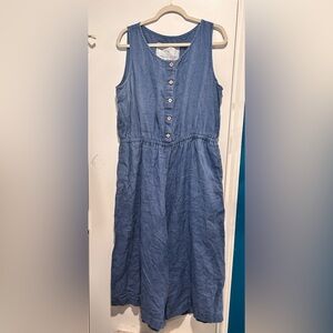 notPERFECTLINEN Blue Linen Jumpsuit